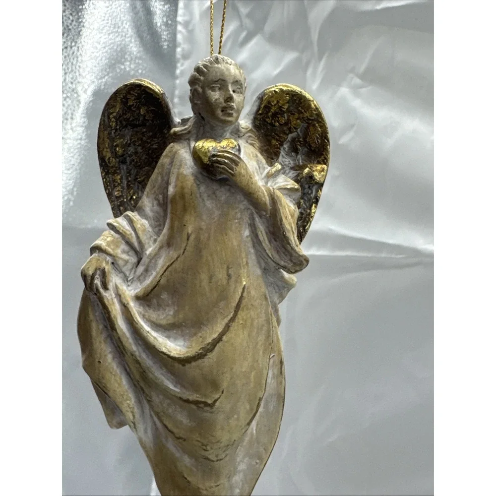 Schurman‎ Retail Group 2 Gold Distressed Christmas Angel Ornaments